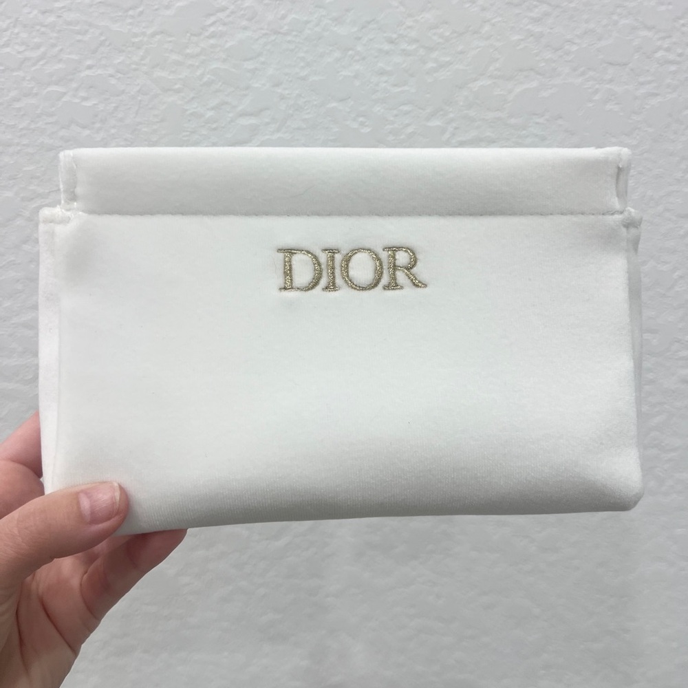 Dior Cream pouch with Gold Logo
